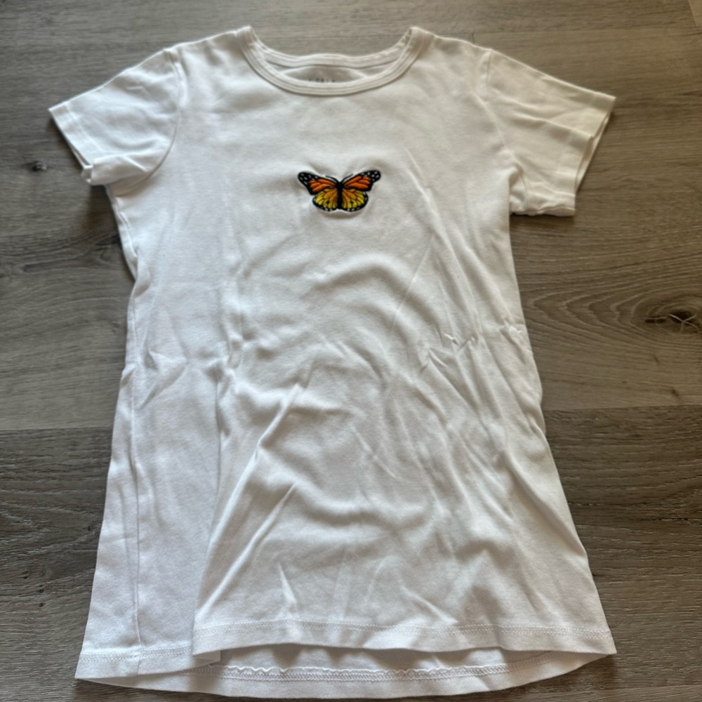 Brandy Melville Butterfly Embroidery Top